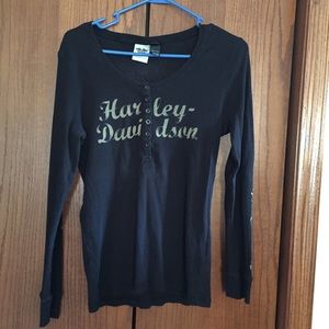 Harley Davidson Ribbed Henley Shirt